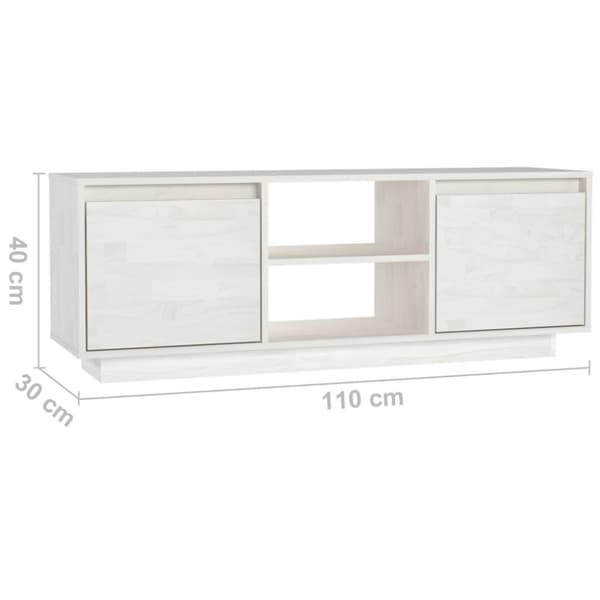 vidaXL TV-benk 110x30x40 cm heltre furu hvit