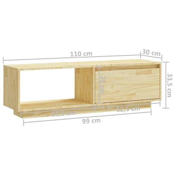 vidaXL TV-benk 110x30x33,5 cm heltre furu