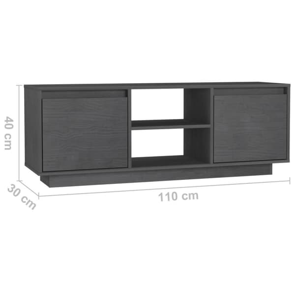 vidaXL TV-bänk grå 110x30x40 cm massiv furu
