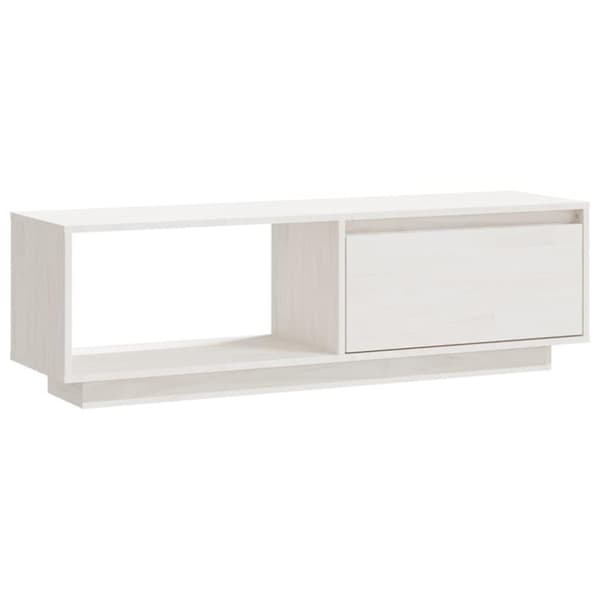 vidaXL TV-taso valkoinen 110x30x33,5 cm täysi mänty