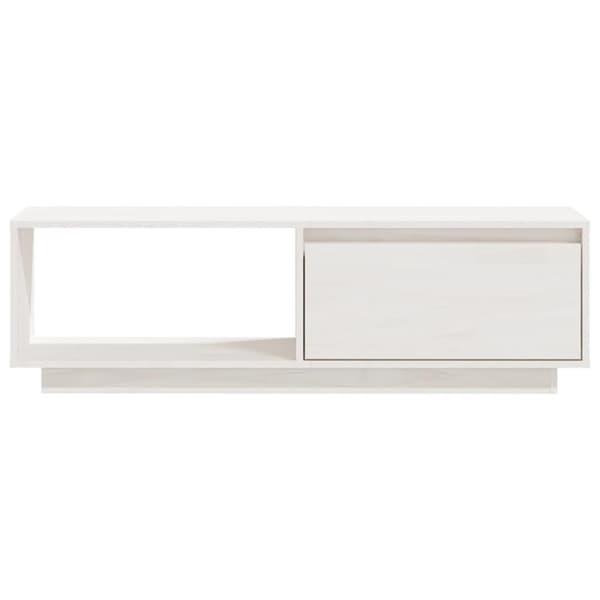 vidaXL TV-bänk vit 110x30x33,5 cm massiv furu