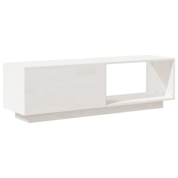 vidaXL TV-bänk vit 110x30x33,5 cm massiv furu