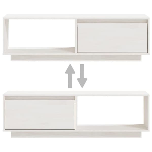 vidaXL TV-bänk vit 110x30x33,5 cm massiv furu