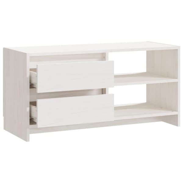 vidaXL TV-benk 80x31x39 cm heltre furu hvit