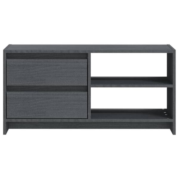 vidaXL TV-benk 80x31x39 cm heltre furu grå