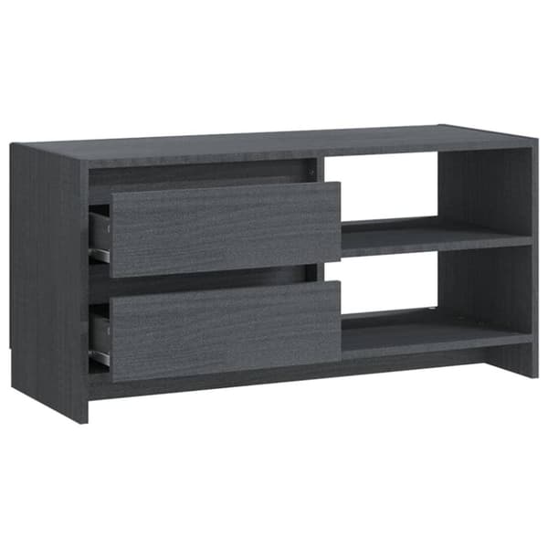 vidaXL TV-benk 80x31x39 cm heltre furu grå