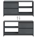 Miniatyrbilde 10 av 11: vidaXL TV-benk 80x31x39 cm heltre furu grå