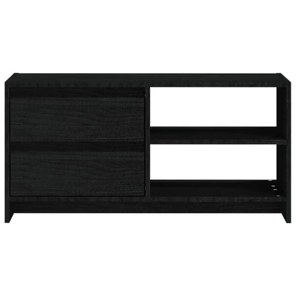 vidaXL tv-skab 80x31x39 cm massivt fyrretræ sort