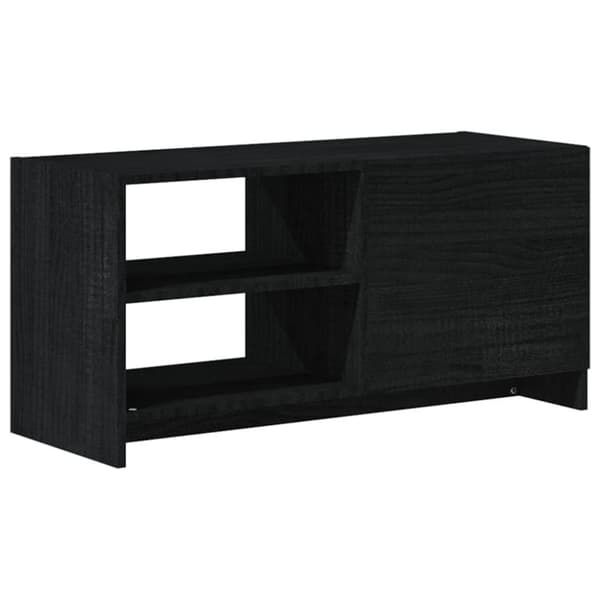 vidaXL tv-skab 80x31x39 cm massivt fyrretræ sort