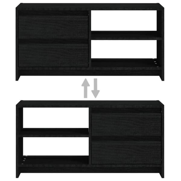 vidaXL tv-skab 80x31x39 cm massivt fyrretræ sort