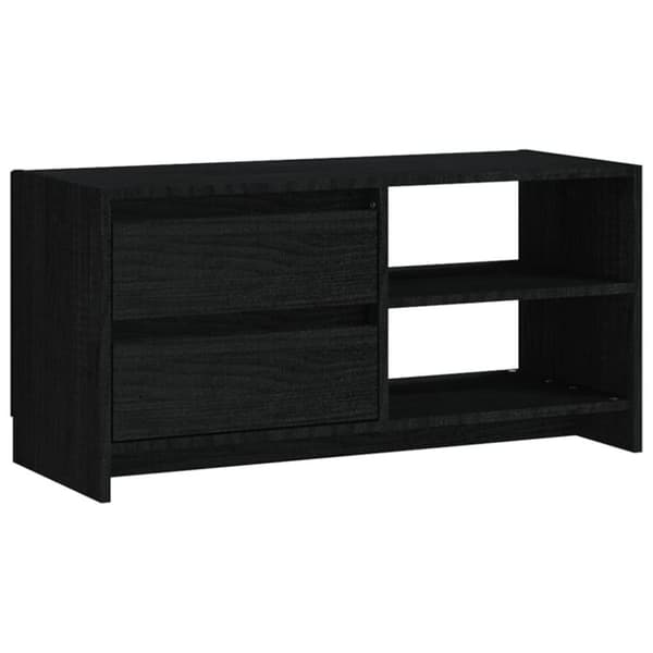 vidaXL tv-skab 80x31x39 cm massivt fyrretræ sort