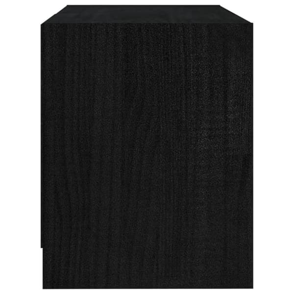 vidaXL TV-bänk svart 80x31x39 cm massiv furu