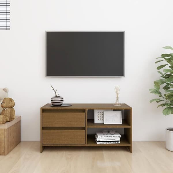 vidaXL TV-benk 80x31x39 cm heltre furu honningbrun