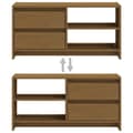 Miniatyrbilde 10 av 11: vidaXL TV-benk 80x31x39 cm heltre furu honningbrun