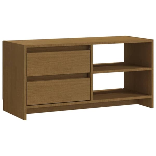 vidaXL TV-benk 80x31x39 cm heltre furu honningbrun