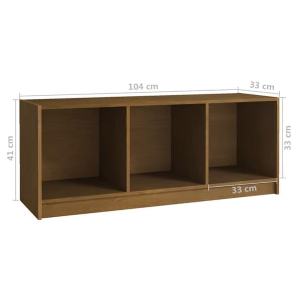 vidaXL TV-benk honningbrun 104x33x41 cm heltre furu