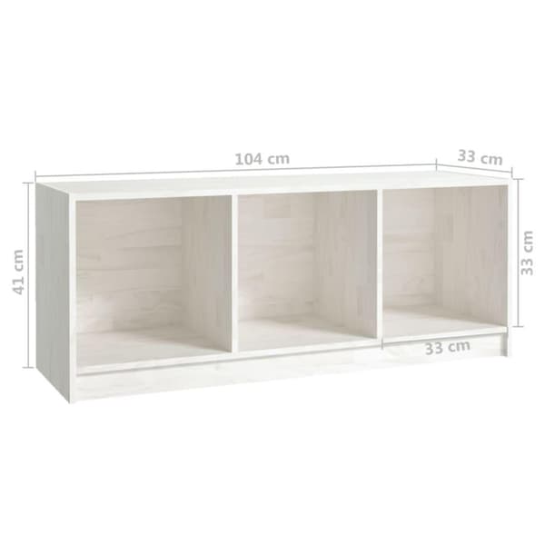 vidaXL TV-bänk vit 104x33x41 cm massiv furu