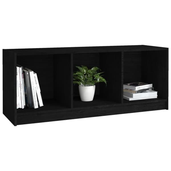 vidaXL TV-benk svart 104x33x41 cm heltre furu