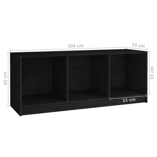vidaXL TV-benk svart 104x33x41 cm heltre furu