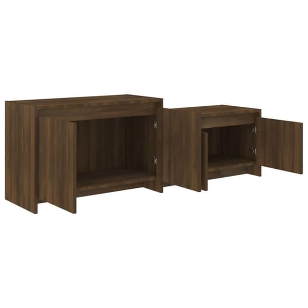 vidaXL tv-skab 146,5x35x50 cm spånplade brun egetræsfarve
