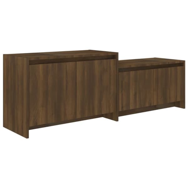 vidaXL tv-skab 146,5x35x50 cm spånplade brun egetræsfarve