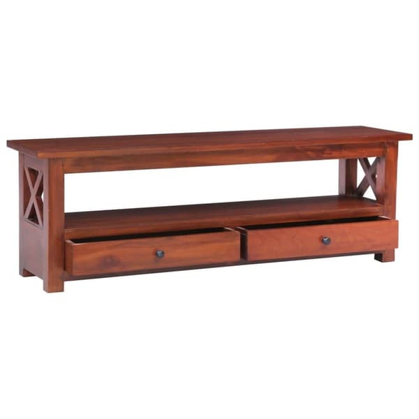vidaXL TV-bänk brun 115x30x40 cm massiv mahogny