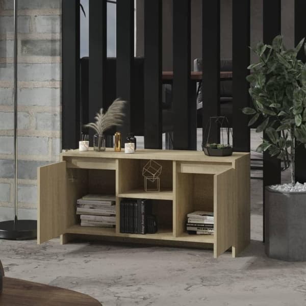 vidaXL TV-benk sonoma eik 102x37,5x52,5 cm konstruert tre