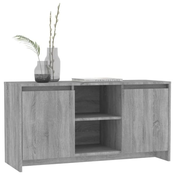 vidaXL TV-benk grå sonoma eik 102x37,5x52,5 cm konstruert tre