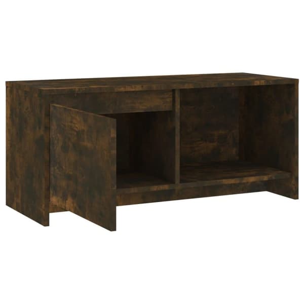 vidaXL TV-benk røkt eik 90x35x40 cm sponplate