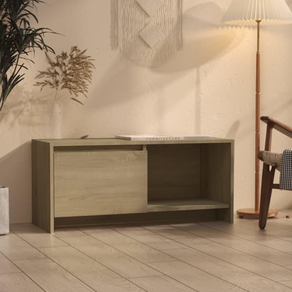 vidaXL TV-benk sonoma eik 90x35x40 cm sponplate