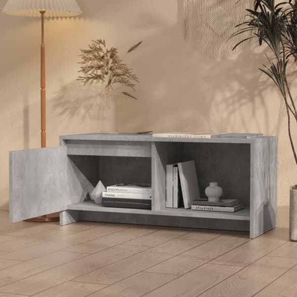 vidaXL TV-benk betonggrå 90x35x40 cm sponplate