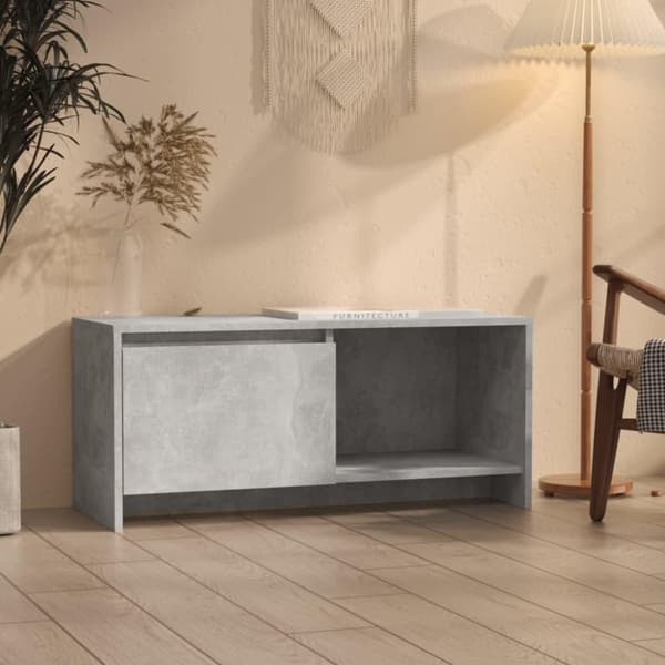 vidaXL TV-benk betonggrå 90x35x40 cm sponplate