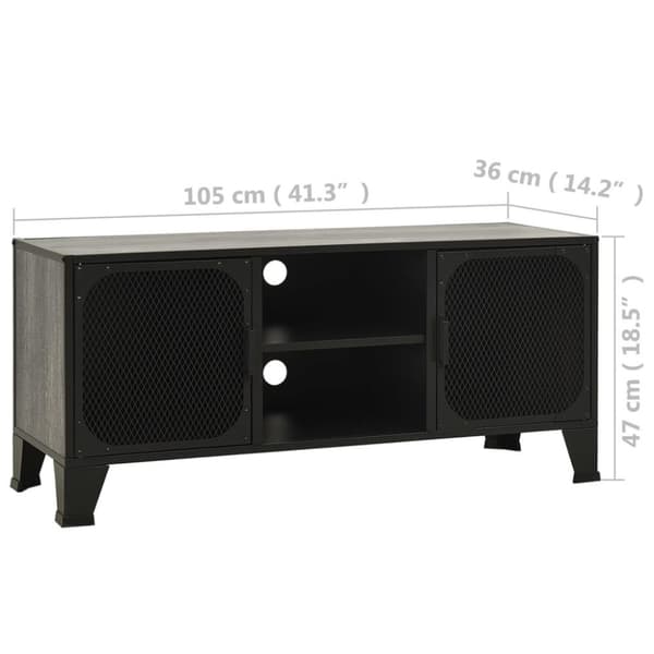 vidaXL TV-skåp grå 105x36x47 cm metall och MDF