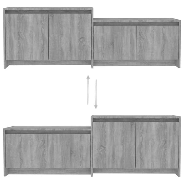vidaXL tv-bord 146,5x35x50 cm spånplade grå sonoma-eg