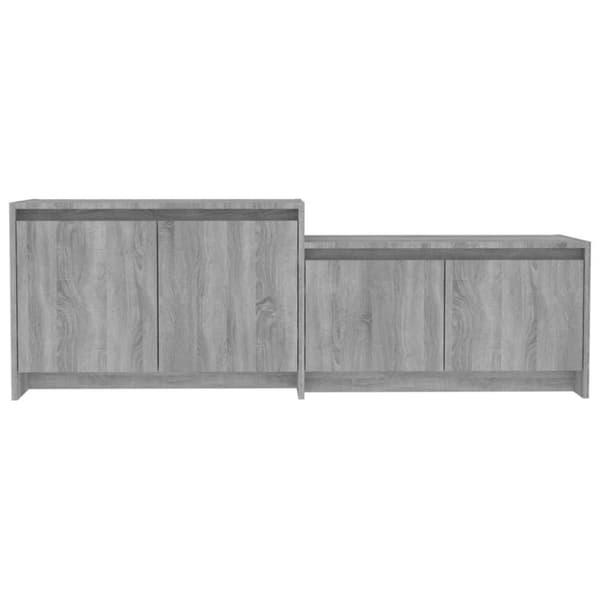 vidaXL tv-bord 146,5x35x50 cm spånplade grå sonoma-eg