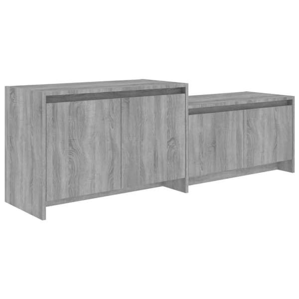 vidaXL tv-bord 146,5x35x50 cm spånplade grå sonoma-eg
