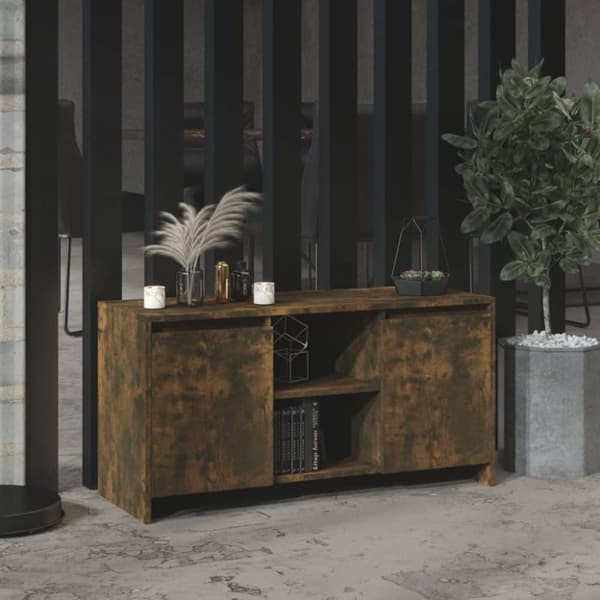 vidaXL TV-bänk rökig ek 102x37,5x52,5 cm spånskiva