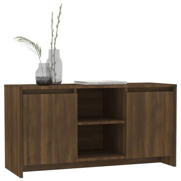 vidaXL tv-bord 102x37,5x52,5 cm spånplade brun egetræsfarve
