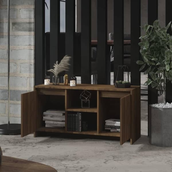 vidaXL tv-bord 102x37,5x52,5 cm spånplade brun egetræsfarve