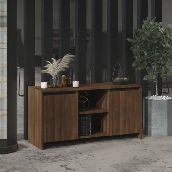vidaXL tv-bord 102x37,5x52,5 cm spånplade brun egetræsfarve