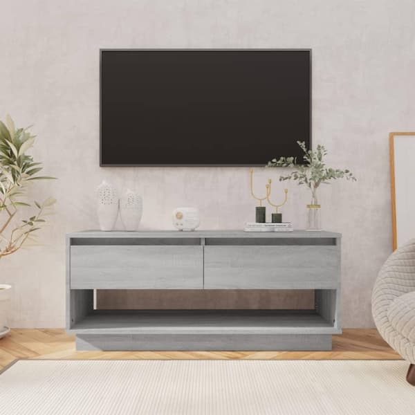 vidaXL TV-benk grå sonoma eik 102x41x44 cm sponplate