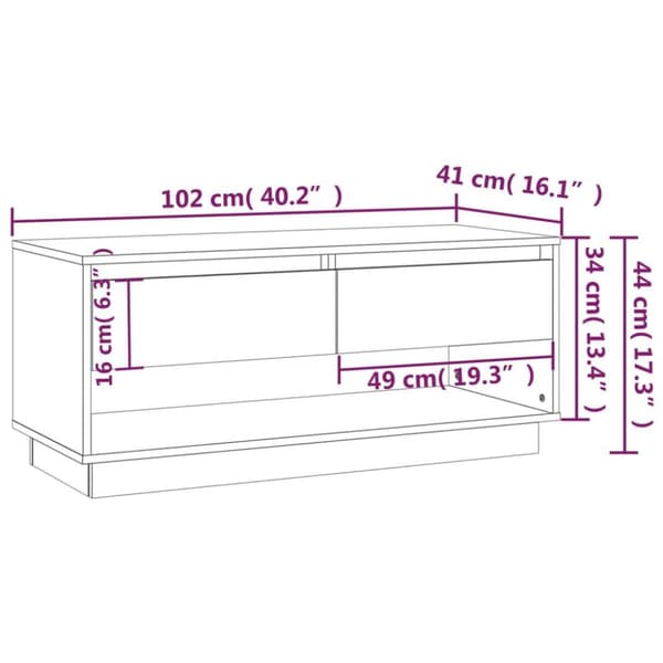 vidaXL tv-bord 102x41x44 cm spånplade betongrå