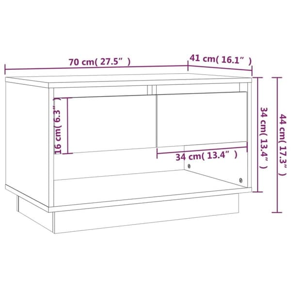 vidaXL TV-benk grå sonoma eik 70x41x44 cm sponplate