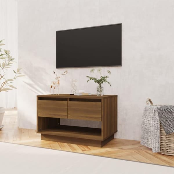 vidaXL TV-benk brun eik 70x41x44 cm sponplate