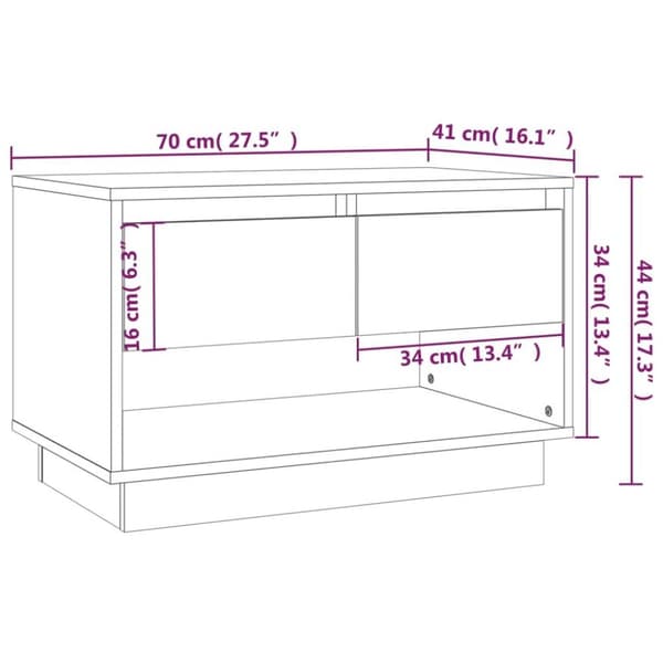 vidaXL tv-bord 70x41x44 cm spånplade betongrå