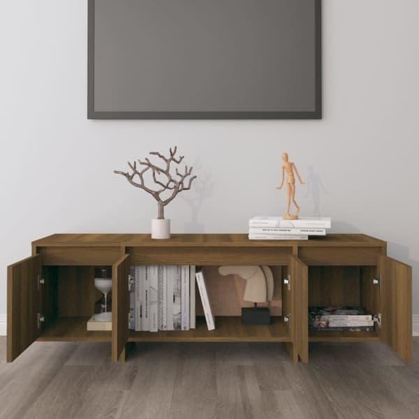 vidaXL TV-benk brun eik 120x30x40,5 cm sponplate