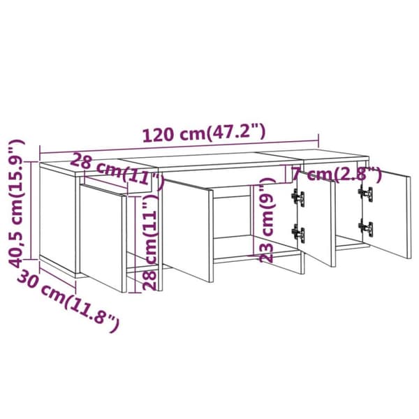 vidaXL Tv-bänk svart 120x30x40,5 cm spånskiva