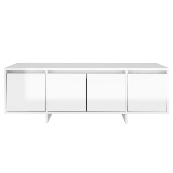 vidaXL tv-bord 120x30x40,5 cm spånplade hvid højglans