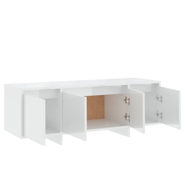 vidaXL tv-bord 120x30x40,5 cm spånplade hvid højglans