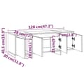 Miniatyrbillede 9 af 11: vidaXL tv-bord 120x30x40,5 cm spånplade hvid højglans